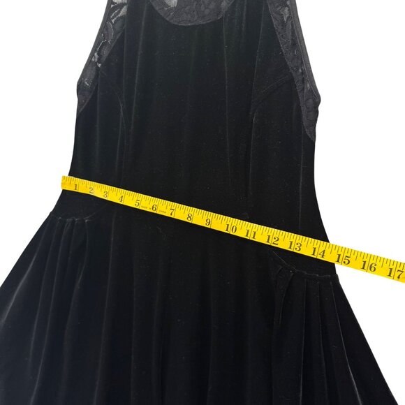 Free People Night Shade Velvet Mini Dress Black Sleeveless Strappy Halter Size S - Picture 11 of 16